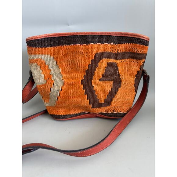 Hand Made Turkish Kilim Arts Crossbody Purse Tapestry Wool Leather Strap Boho - Picture 4 of 11